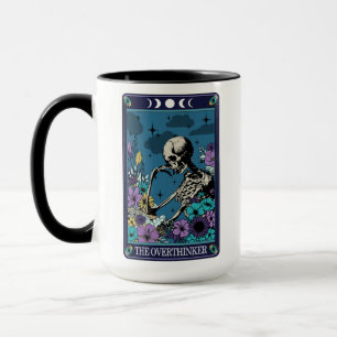 Funny Tarot The Overthinker Card Skelett Tasse