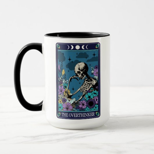 Funny Tarot The Overthinker Card Skelett Tasse (Links)