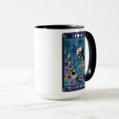 Funny Tarot The Overthinker Card Skelett Tasse (VorderseiteRechts)