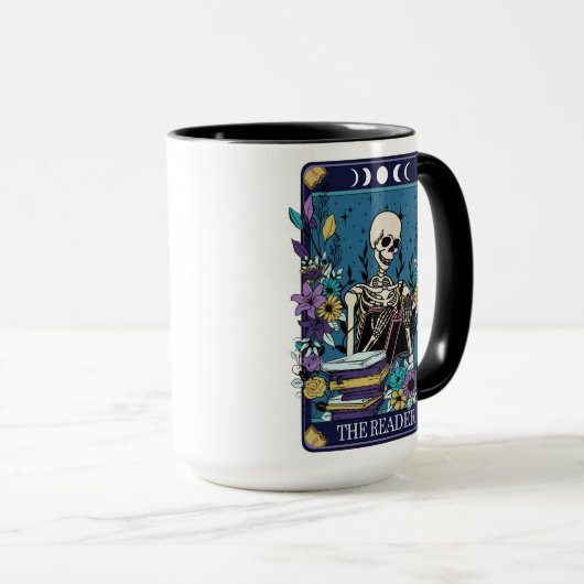 Funny Tarot The Reader Card Skelett Tasse (VorderseiteRechts)