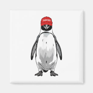 Funny Tarrified Pinguin Anti Trump Tarrif Magnet