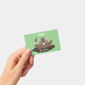 Funny Taschengopher Graben Cartoon Illustration Ausweis (Handheld)