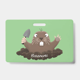 Funny Taschengopher Graben Cartoon Illustration Ausweis