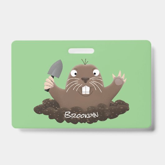 Funny Taschengopher Graben Cartoon Illustration Ausweis (Vorderseite)