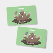 Funny Taschengopher Graben Cartoon Illustration Ausweis (Vorder- & Rückseite)