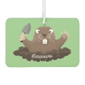 Funny Taschengopher Graben Cartoon Illustration Autolufterfrischer (Rückseite)