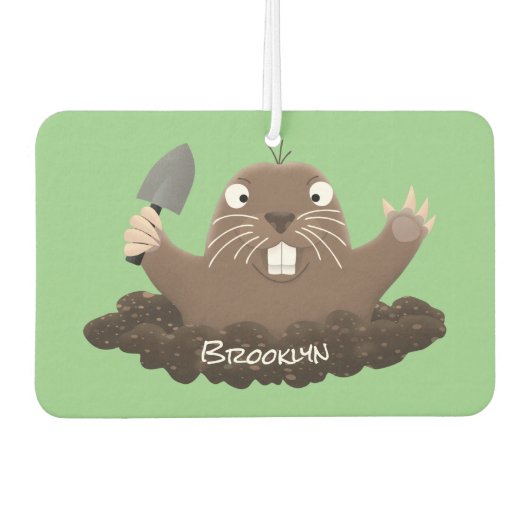 Funny Taschengopher Graben Cartoon Illustration Autolufterfrischer (Vorderseite)