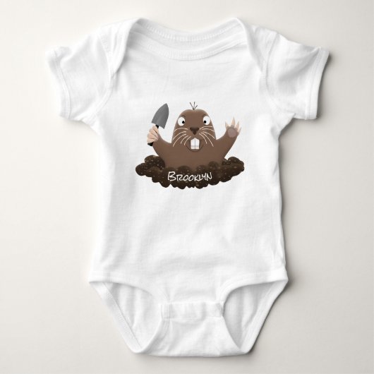 Funny Taschengopher Graben Cartoon Illustration Baby Strampler (Vorderseite)