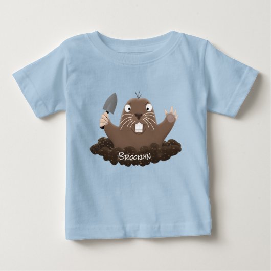 Funny Taschengopher Graben Cartoon Illustration Baby T-shirt (Vorderseite)