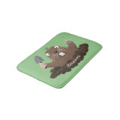 Funny Taschengopher Graben Cartoon Illustration Badematte (Schrägansicht)