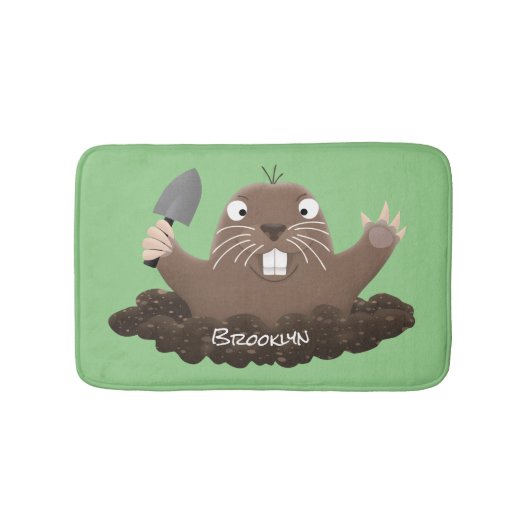 Funny Taschengopher Graben Cartoon Illustration Badematte (Vorderseite)