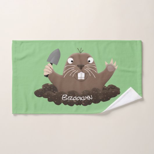 Funny Taschengopher Graben Cartoon Illustration Badhandtuch Set (Handtuch)