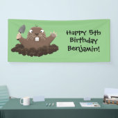 Funny Taschengopher Graben Cartoon Illustration Banner (Messe)