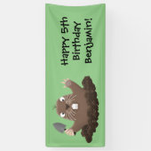 Funny Taschengopher Graben Cartoon Illustration Banner (Vertikal)