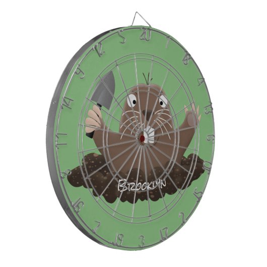Funny Taschengopher Graben Cartoon Illustration Dartscheibe (Vorderseite Links)
