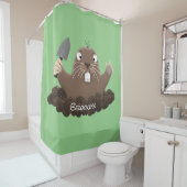 Funny Taschengopher Graben Cartoon Illustration Duschvorhang (Beispiel)