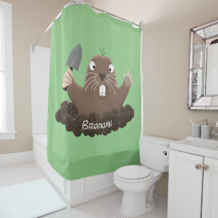 Funny Taschengopher Graben Cartoon Illustration Duschvorhang
