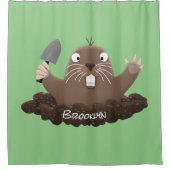 Funny Taschengopher Graben Cartoon Illustration Duschvorhang (Vorderseite)