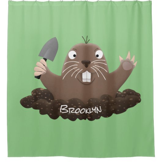 Funny Taschengopher Graben Cartoon Illustration Duschvorhang (Vorderseite)