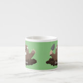 Funny Taschengopher Graben Cartoon Illustration Espressotasse (Vorderseite)
