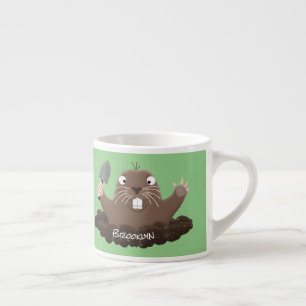 Funny Taschengopher Graben Cartoon Illustration Espressotasse