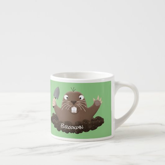 Funny Taschengopher Graben Cartoon Illustration Espressotasse (Rechts)