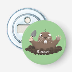 Funny Taschengopher Graben Cartoon Illustration Flaschenöffner