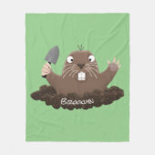 Funny Taschengopher Graben Cartoon Illustration Fleecedecke (Vorderseite)