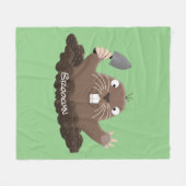 Funny Taschengopher Graben Cartoon Illustration Fleecedecke (Vorderseite (Horizontal))