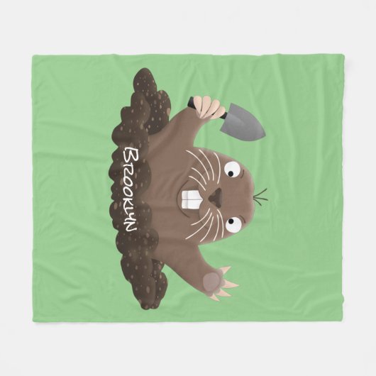 Funny Taschengopher Graben Cartoon Illustration Fleecedecke (Vorderseite (Horizontal))