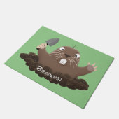 Funny Taschengopher Graben Cartoon Illustration Fußmatte (Schrägansicht)