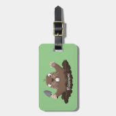 Funny Taschengopher Graben Cartoon Illustration Gepäckanhänger (Vorderseite vertikal)