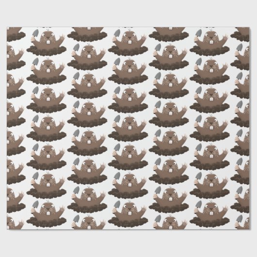 Funny Taschengopher Graben Cartoon Illustration Geschenkpapier (Flach)