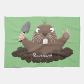 Funny Taschengopher Graben Cartoon Illustration Geschirrtuch (Horizontal)