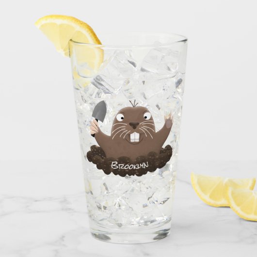 Funny Taschengopher Graben Cartoon Illustration Glas (Vorderseite Ice)