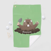 Funny Taschengopher Graben Cartoon Illustration Golfhandtuch (Insitu)