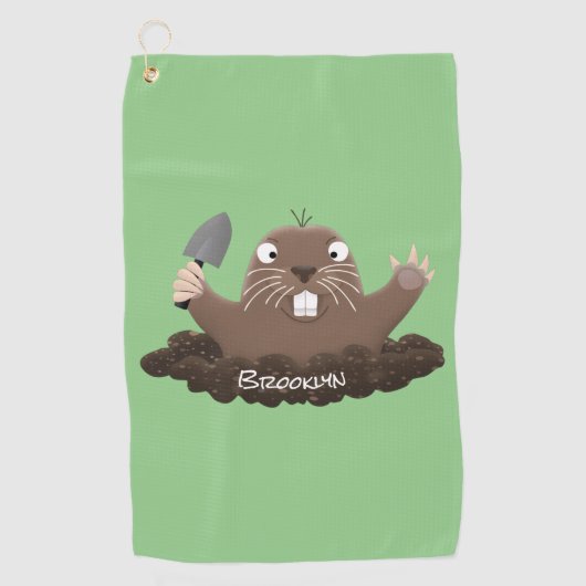 Funny Taschengopher Graben Cartoon Illustration Golfhandtuch (Vorderseite)