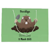 Funny Taschengopher Graben Cartoon Illustration Große Geschenktüte (Rückseite)