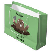 Funny Taschengopher Graben Cartoon Illustration Große Geschenktüte (Vorderseite Schrägansicht)