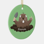 Funny Taschengopher Graben Cartoon Illustration Keramik Ornament (Rechts)