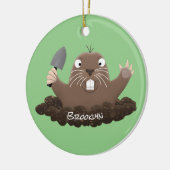 Funny Taschengopher Graben Cartoon Illustration Keramik Ornament (Links)
