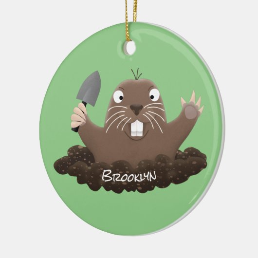 Funny Taschengopher Graben Cartoon Illustration Keramik Ornament (Links)