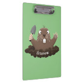 Funny Taschengopher Graben Cartoon Illustration Klemmbrett (Rechts)