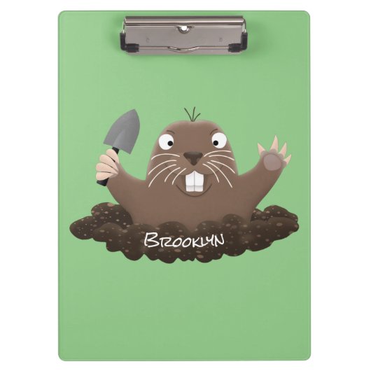 Funny Taschengopher Graben Cartoon Illustration Klemmbrett (Vorderseite)