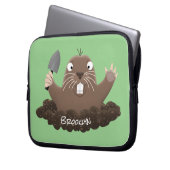 Funny Taschengopher Graben Cartoon Illustration Laptopschutzhülle (Vorderseite Links)