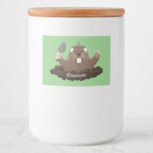 Funny Taschengopher Graben Cartoon Illustration Lebensmitteletikett