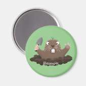 Funny Taschengopher Graben Cartoon Illustration Magnet (Vorderseite/Rückseite)