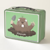 Funny Taschengopher Graben Cartoon Illustration Metall Brotdose (Rückseite)
