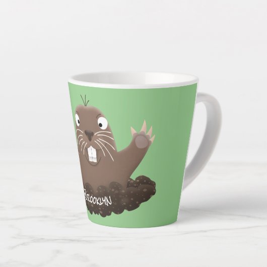 Funny Taschengopher Graben Cartoon Illustration Milchtasse (Rechte Ecke)
