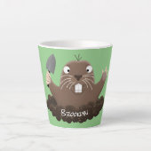 Funny Taschengopher Graben Cartoon Illustration Milchtasse (Vorderseite)